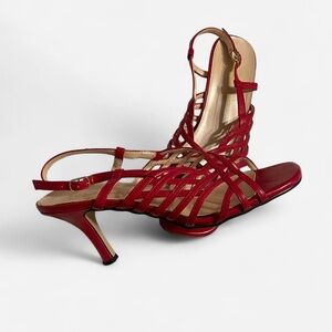 Elegant Red Strappy Heels